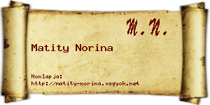 Matity Norina névjegykártya